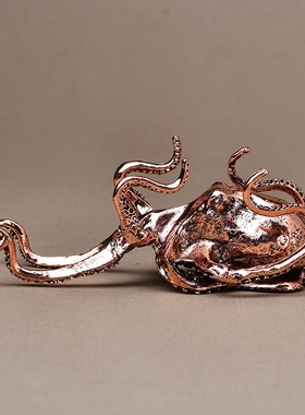 金属八爪鱼摆件水晶球托底座家居章鱼装饰品铁艺工艺品矿石支架