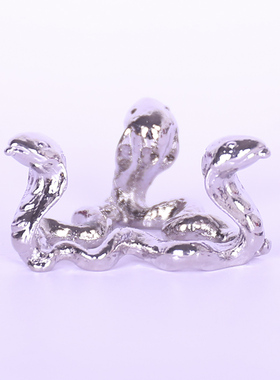 金属创意复古做旧蛇动物螭龙水晶球展示支架底座桌面摆件