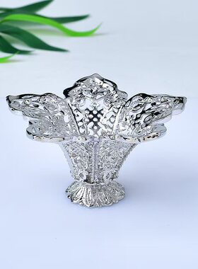 新款合金手捧花金色花托民族风水晶球顶珠手工制作底座摆件饰品