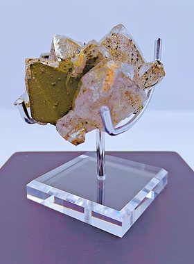 亚克力透明爱心形展示架水晶晶体简约矿标原石收纳底托摆件底座