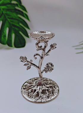 新款合金花型摆件支架水晶球底座家居装饰品铁艺创意工艺品