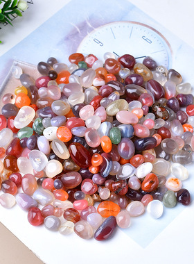 天然造景玛瑙碎石七彩盐源玛瑙水晶滚石大颗粒消磁石原石鱼缸石