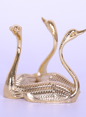 创意天鹅置物架水晶球合金