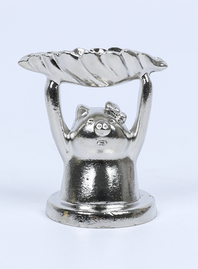 新款合金可爱小猪水晶球底座蛋形底托家居摆件手办装饰