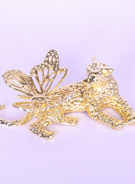 合金豹子水晶球底座置物架