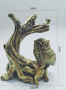 树脂老树桩猫头鹰水晶球底座支架摆件创意工艺品置物架