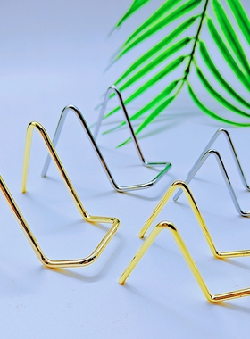 合金电镀石头摆放架石标晶簇金属实木亚克力支架配件