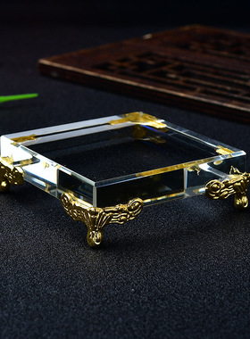 龙纹创意用品摆件工艺品礼品底座水晶玻璃底座配金属配件