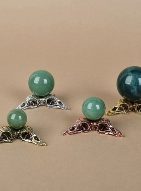 镶嵌配件新款创意复古做旧动物合头水晶球展示支架底座桌面摆件