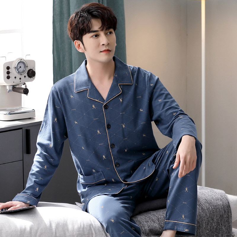 男士春秋纯棉长袖2021年新款睡衣 邦朵睡衣/家居服套装