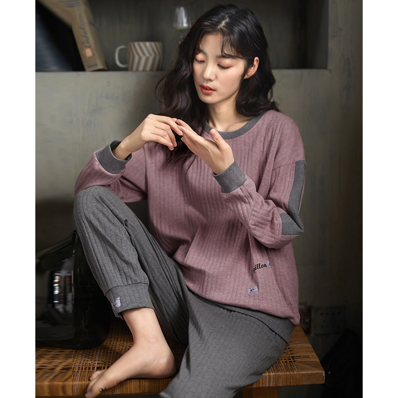 春秋款纯棉长袖2022年新款休闲睡衣 邦朵睡衣/家居服套装