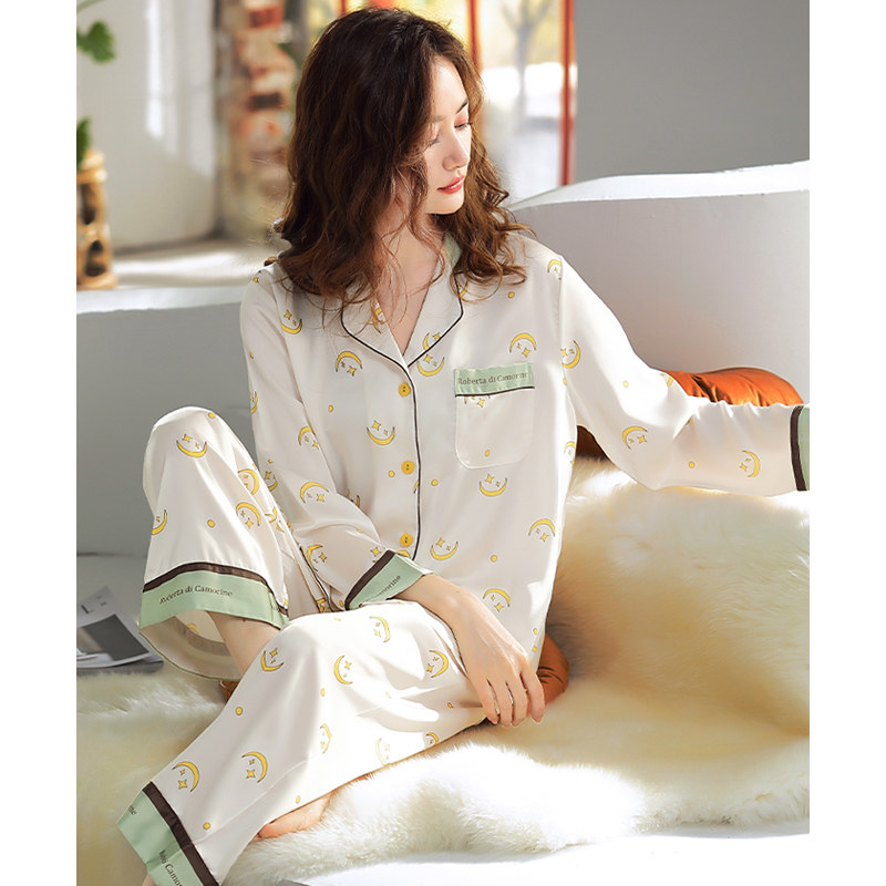 春秋款冰丝长袖2021年新款睡衣 邦朵睡衣/家居服套装