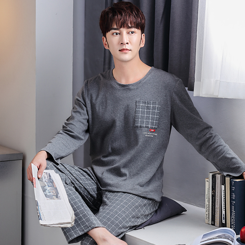 男士春秋纯棉长袖秋冬款男款睡衣 邦朵睡衣/家居服套装