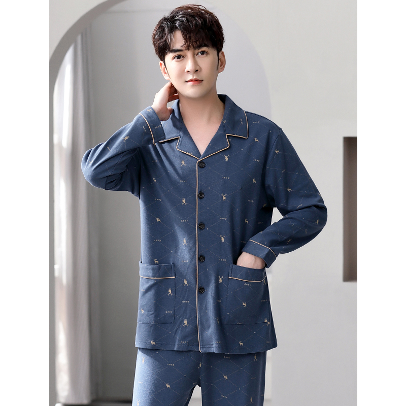 男士春秋纯棉长袖2021年新款睡衣 邦朵睡衣/家居服套装