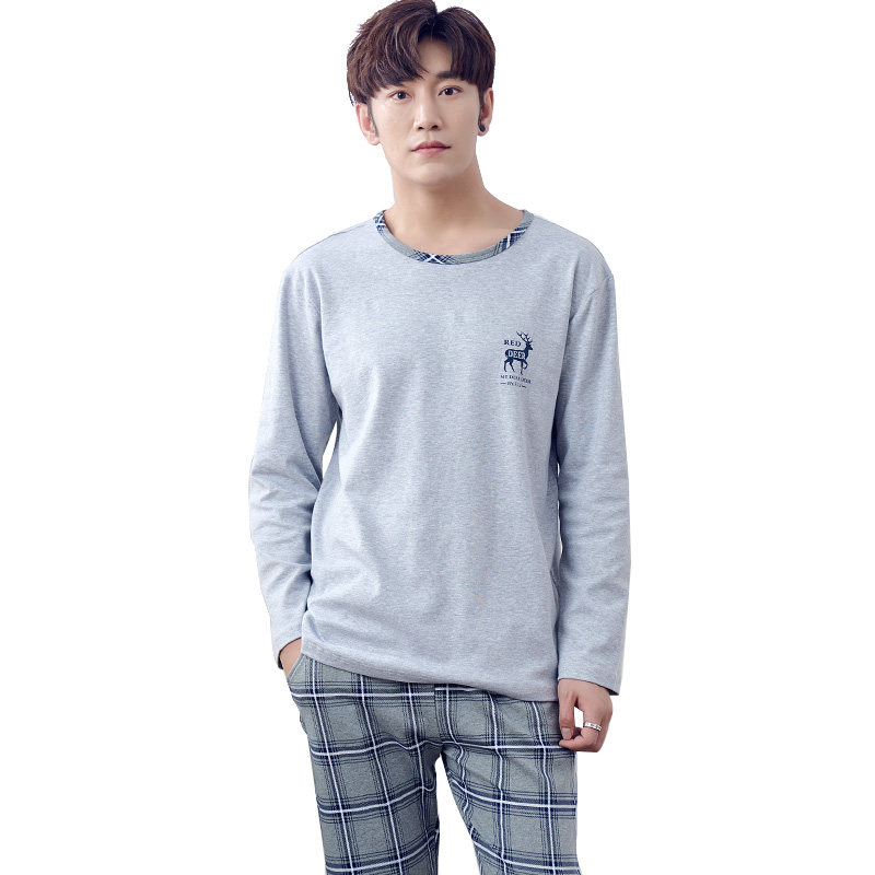 男士长袖纯棉春秋男款秋男装睡衣 邦朵睡衣/家居服套装