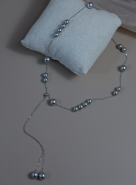 珍珠流苏项链女款短毛衣链通勤女