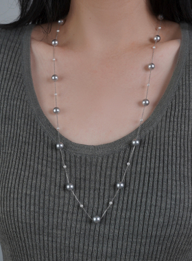 银灰珍珠项链925银满天星锁骨链