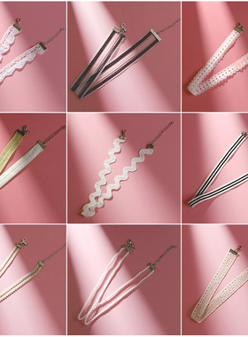 白色春夏百搭锁骨链项链女