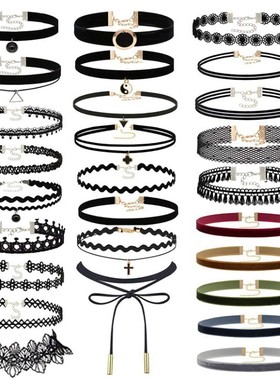 choker学生锁骨链脖子饰品颈带日韩国短款项链项圈女脖颈蕾丝颈链