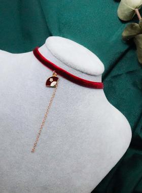 日系少女风绿色吊坠颈链脖子饰品