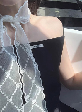 遮疤神器蕾丝花边项链丝巾女夏季新款叠搭装饰领巾发带多功能飘带