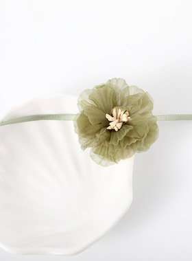 复古橄榄绿色choker细超仙女项圈