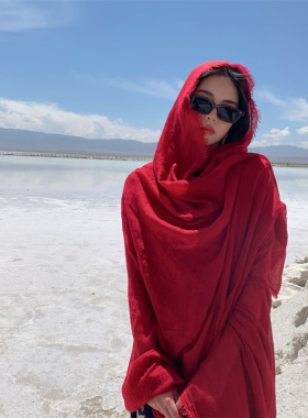 沙漠围巾女海边防晒披肩旅游夏季