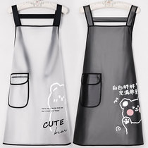 Transparent apron women Home Kitchen Waterproof Oil & Oil Catering Exclusive Cooking Waistline 2023 New Soft Leather Workwear