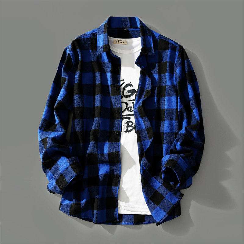 啄木鸟外套长袖衬衫男格子休闲百搭春秋新款上衣青年痞帅潮流衬衣,淘宝优惠券,粉丝福利购,淘宝优惠卷