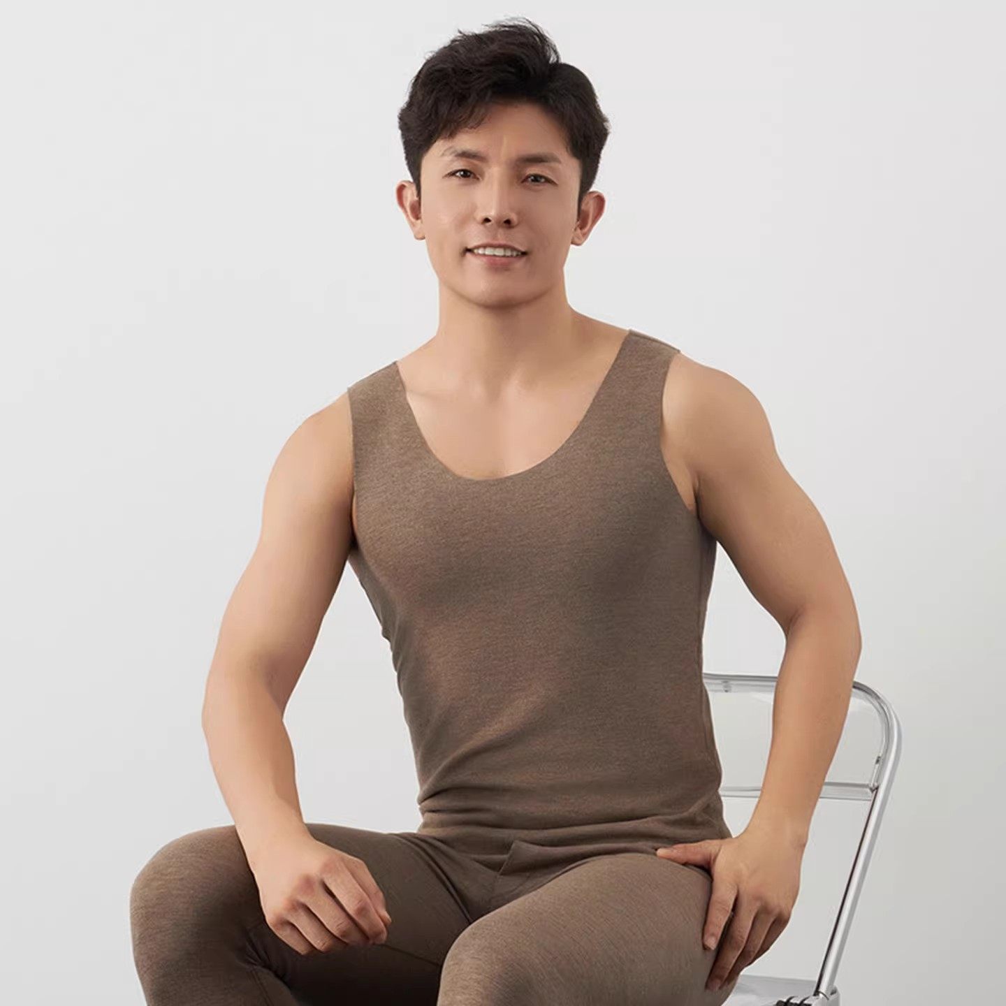 男士保暖背心无痕羊毛桑蚕丝保暖内衣秋衣2025打底衫磨毛厚款,淘宝优惠券,粉丝福利购,淘宝优惠卷