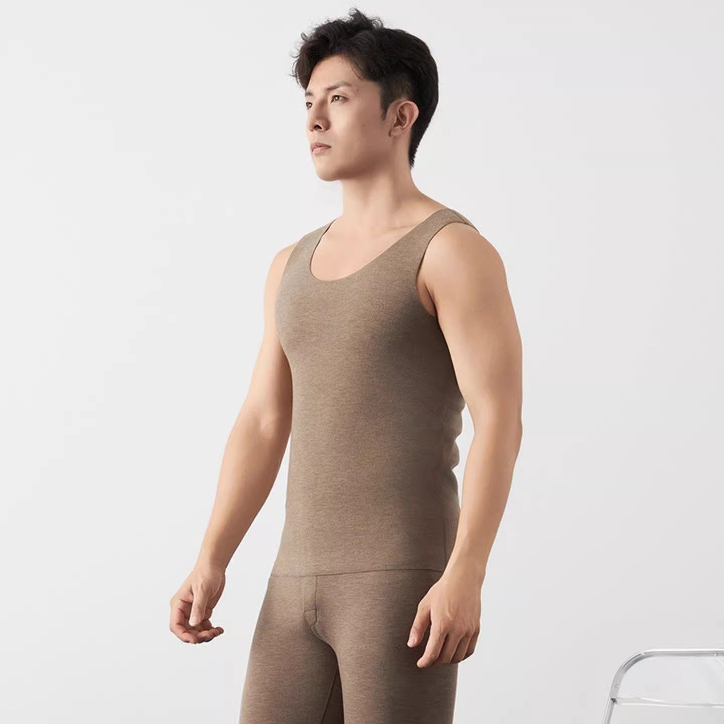 男士保暖背心无痕羊毛桑蚕丝保暖内衣秋衣2025打底衫磨毛厚款,淘宝优惠券,粉丝福利购,淘宝优惠卷