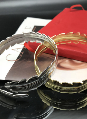 金属电镀树叶羽毛臂环手镯