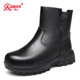 Strong men's genuine leather wool snow boots