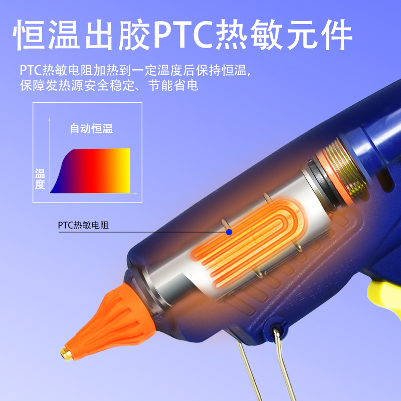 热熔胶枪手工家用热融胶抢高粘强力胶棒热熔胶棒7-11mm胶条热熔枪 - 图0