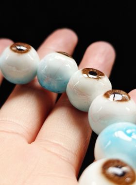 现货一件蓝色小众血腥仿真眼球眼珠手链仿真血丝眼球手串