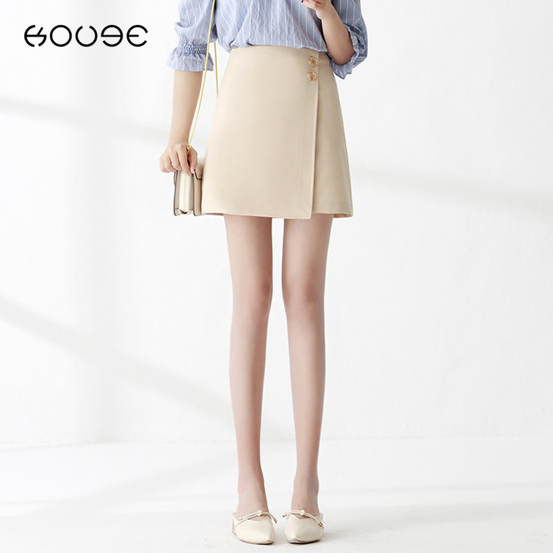 不规则秋季高腰a字裙2020半身裙 蔻戈半身裙