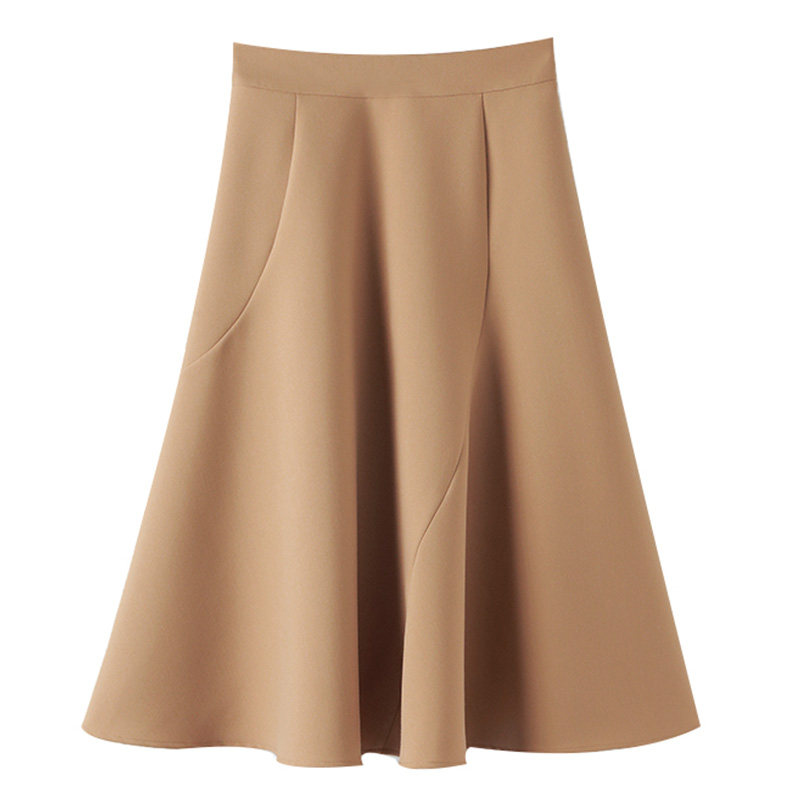 黑色中长款秋冬2020新款高腰百褶裙 蔻戈半身裙