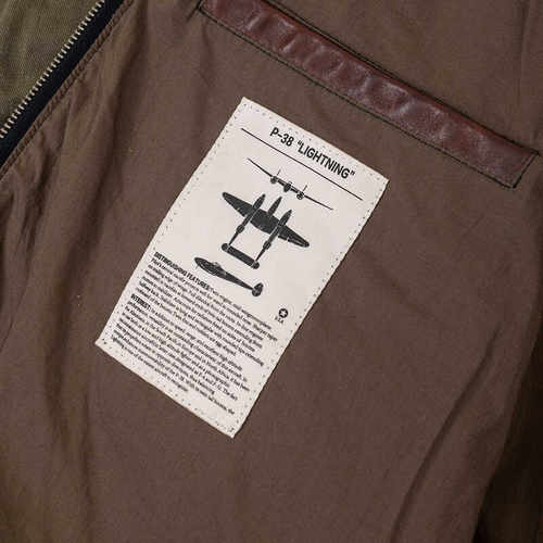 HDK(海觉）7号全植无涂油蜡马皮 27752飞机标 A2 飞行服夹克 - 图2