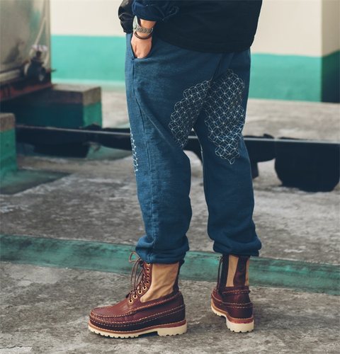 HDK(海觉）TANNERY  INDIGO 450克重磅束脚裤绣花 菊花裤 KAPITAL - 图1