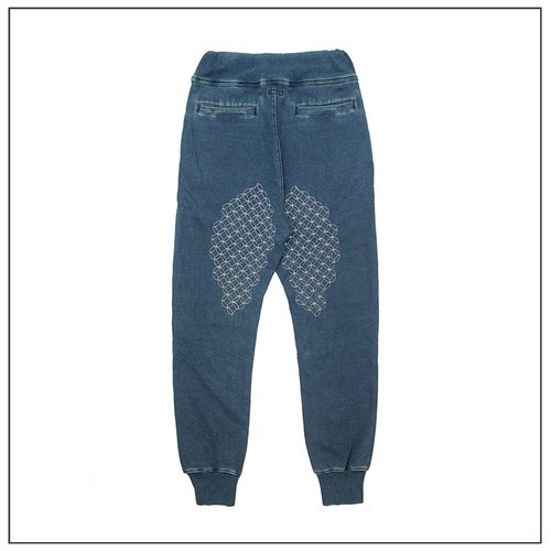 HDK(海觉）TANNERY  INDIGO 450克重磅束脚裤绣花 菊花裤 KAPITAL - 图3