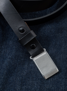 HDK(海觉) HORWEEN CXL 10OZ 25MM 老钱风镀纯银腰带头侘寂窄腰带