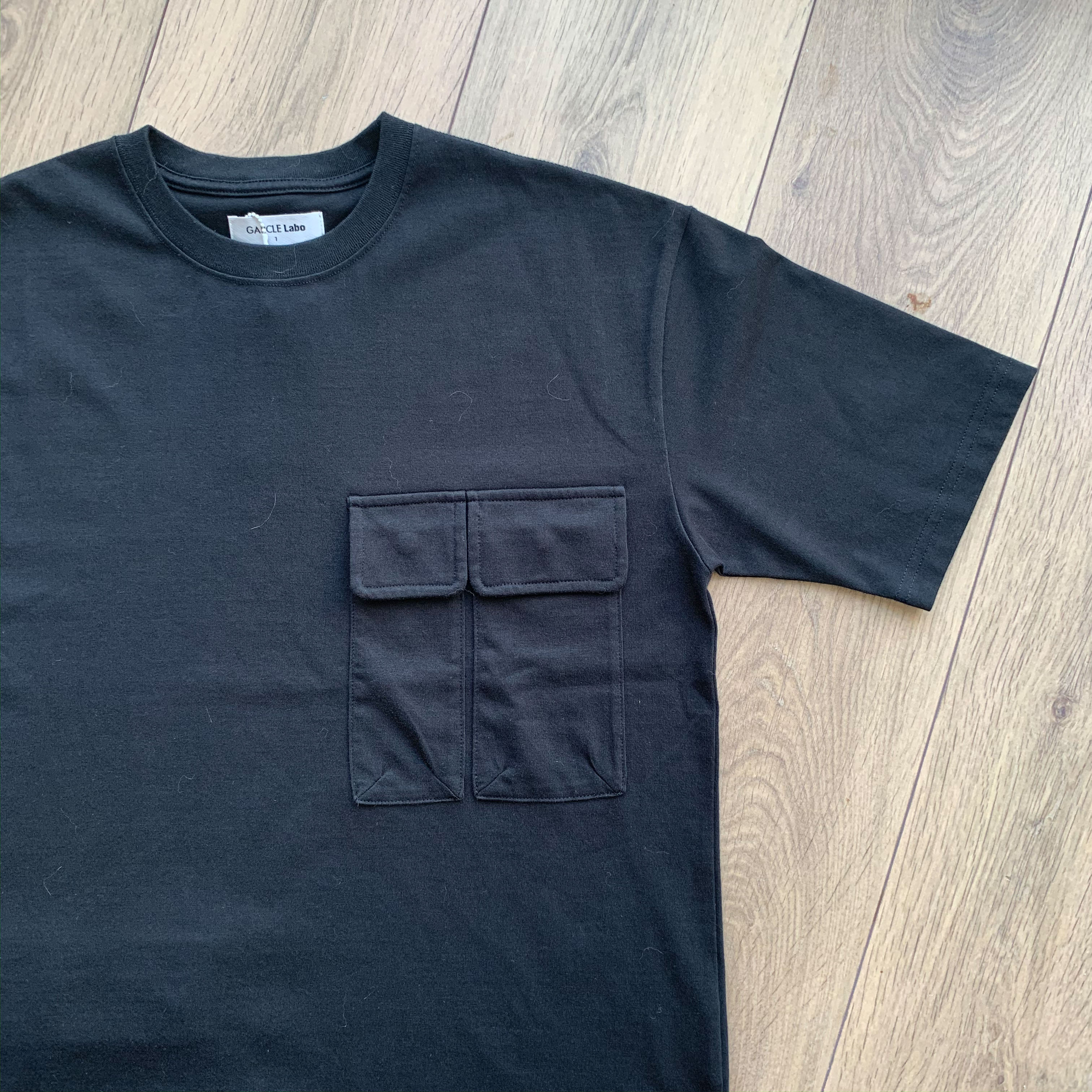GarCle Labo 2020春夏 大地色日系宽松落肩短袖T恤男装 双口袋 - 图2