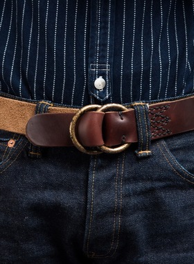 hdk(海觉纯铜双环腰带visvi皮带