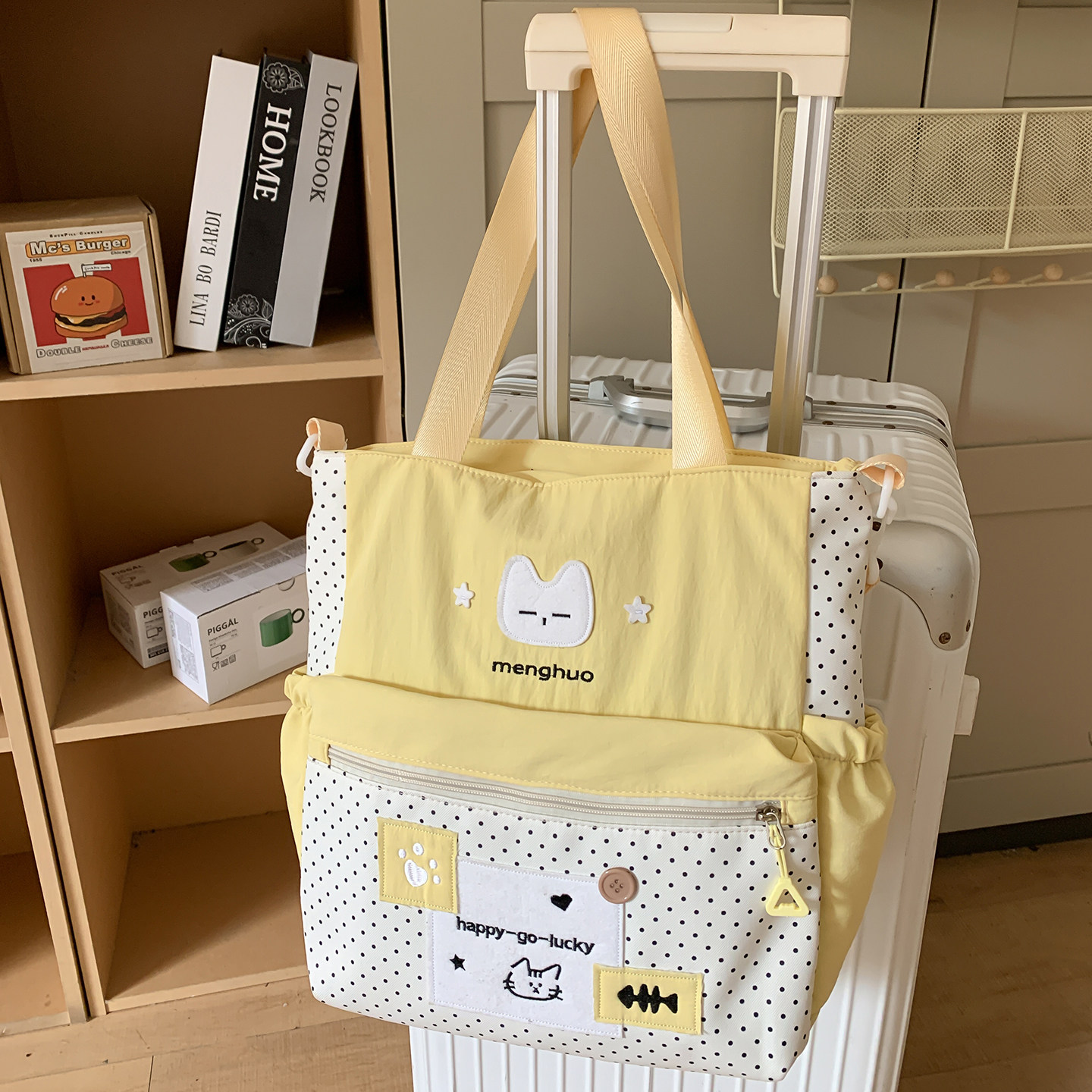 小学生补习袋儿童帆布可单肩补课袋初中大容量防水可爱卡通学习袋,淘宝优惠券,粉丝福利购,淘宝优惠卷