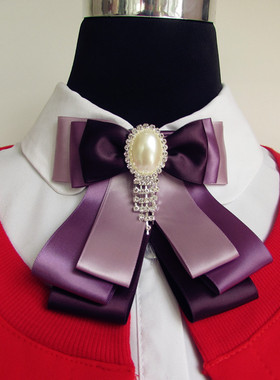 韩版学生领花学院风工作银行职业装制服蝴蝶结双层领结小领带女士