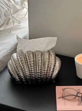 纸巾盒客厅轻奢中古风高级简约纸抽盒餐桌抽纸盒陶瓷家居装饰摆件