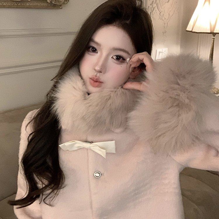 实拍实价！冬季小香风气质套装女毛呢夹棉毛毛外套半身裙两件套潮,淘宝优惠券,粉丝福利购,淘宝优惠卷