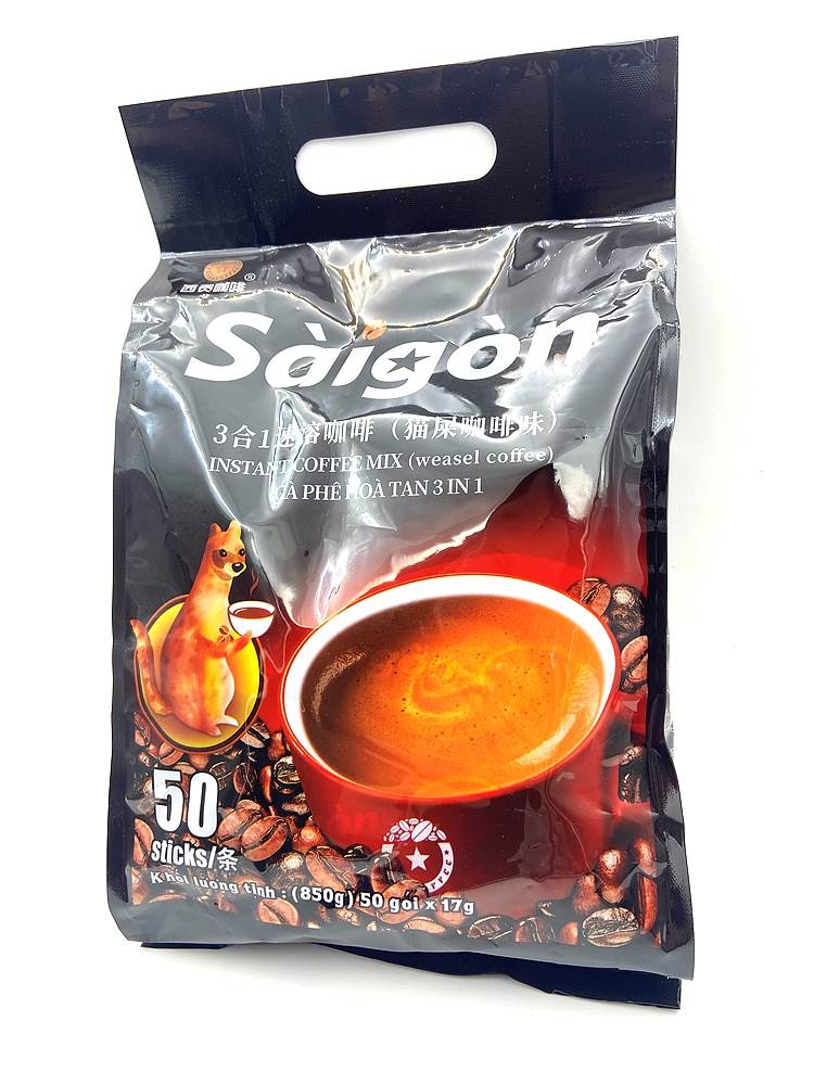 越南进口猫屎咖啡味西贡saigon三合一速溶咖啡粉50条原味850g包邮 - 图1