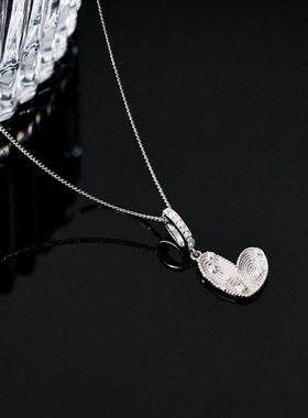 爱心指纹项链轻奢小众设计高级感