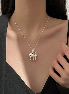 福字铃铛平安锁项链女2026新款